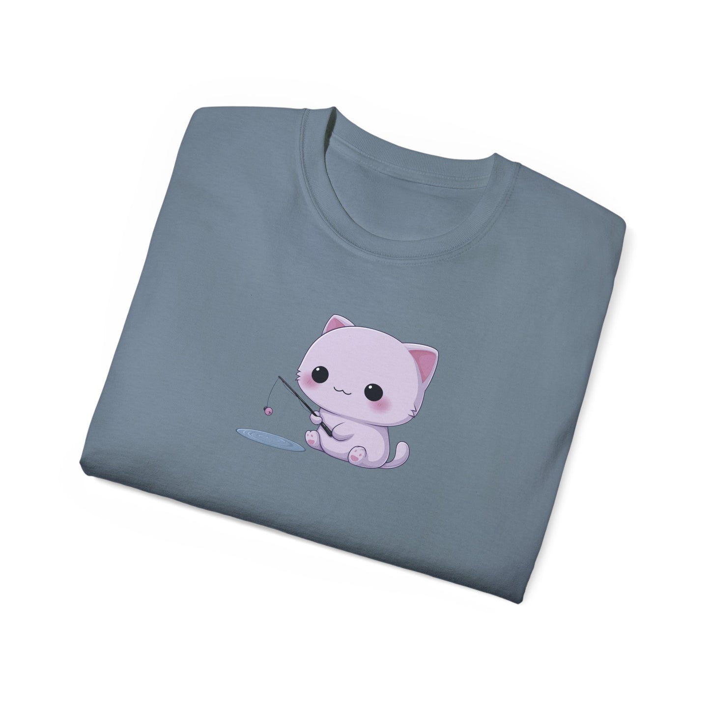 Cat Fishing Tee Folded