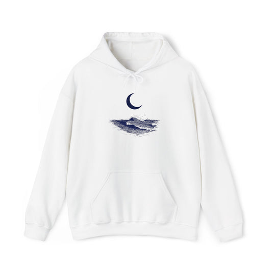 Crescent Moon Waves Hoodie