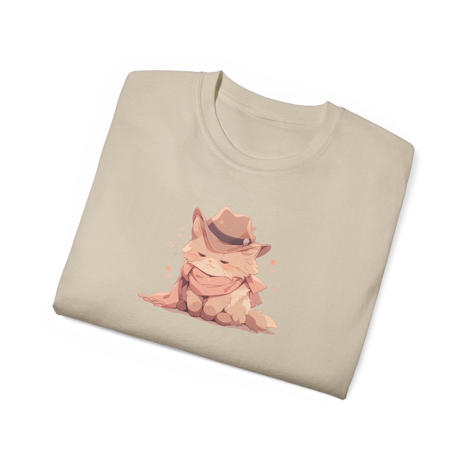 Cat Cowboy Shirt Sand Colored Folded