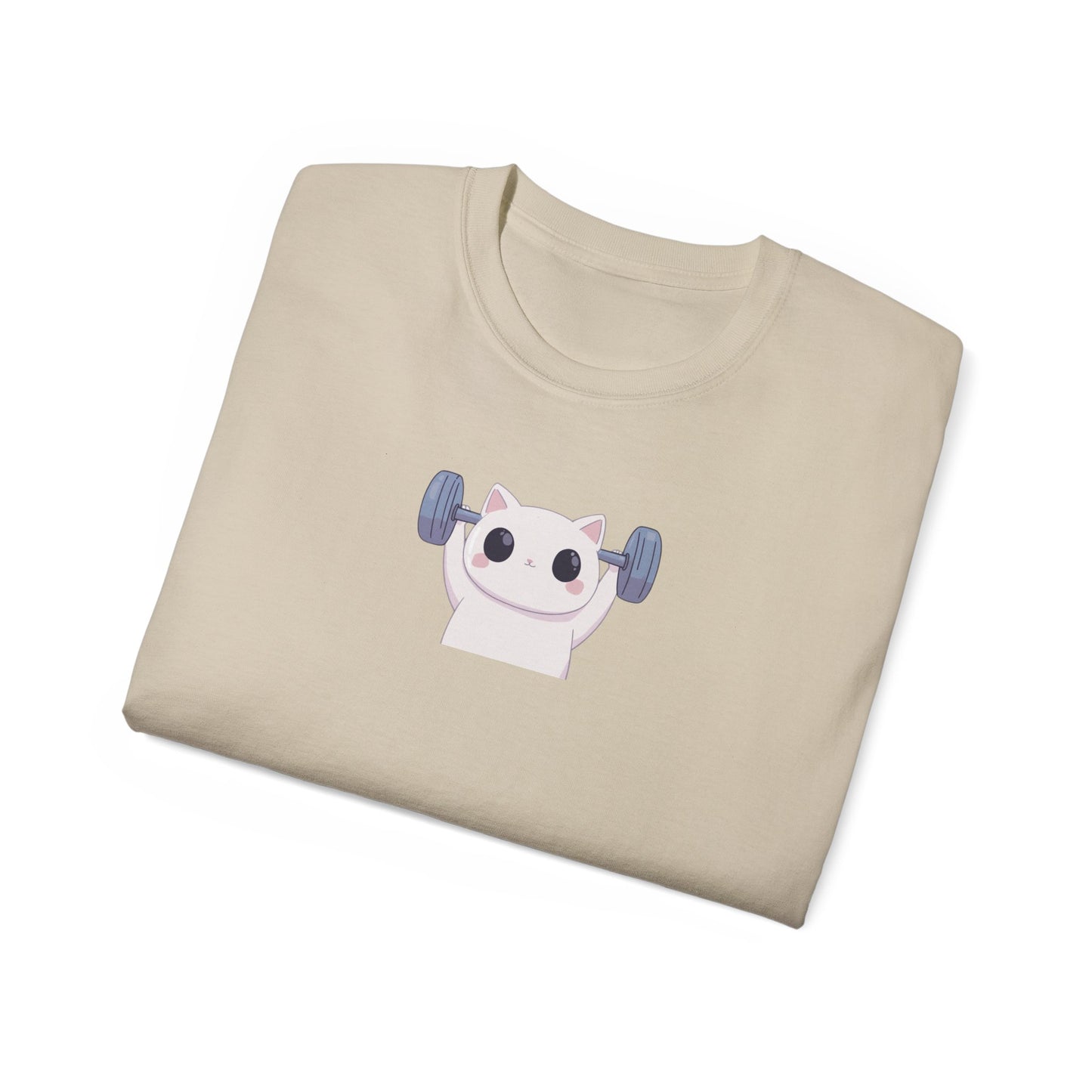 Cat Lifting Weights Shirt Folded