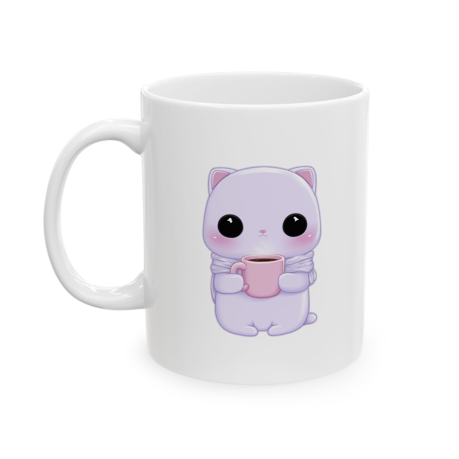 Cat with Coffee Mug