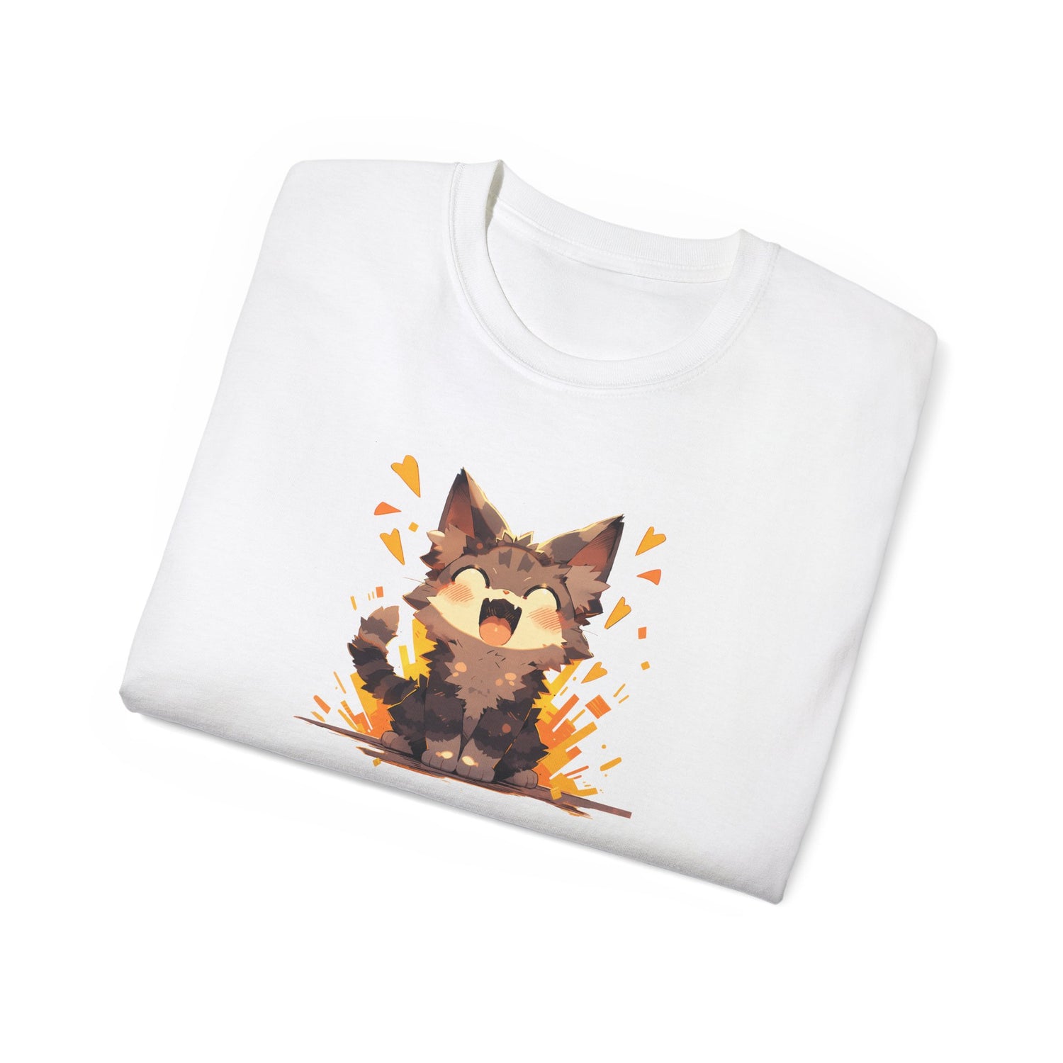 Catzilla Shirt White Colored Folded