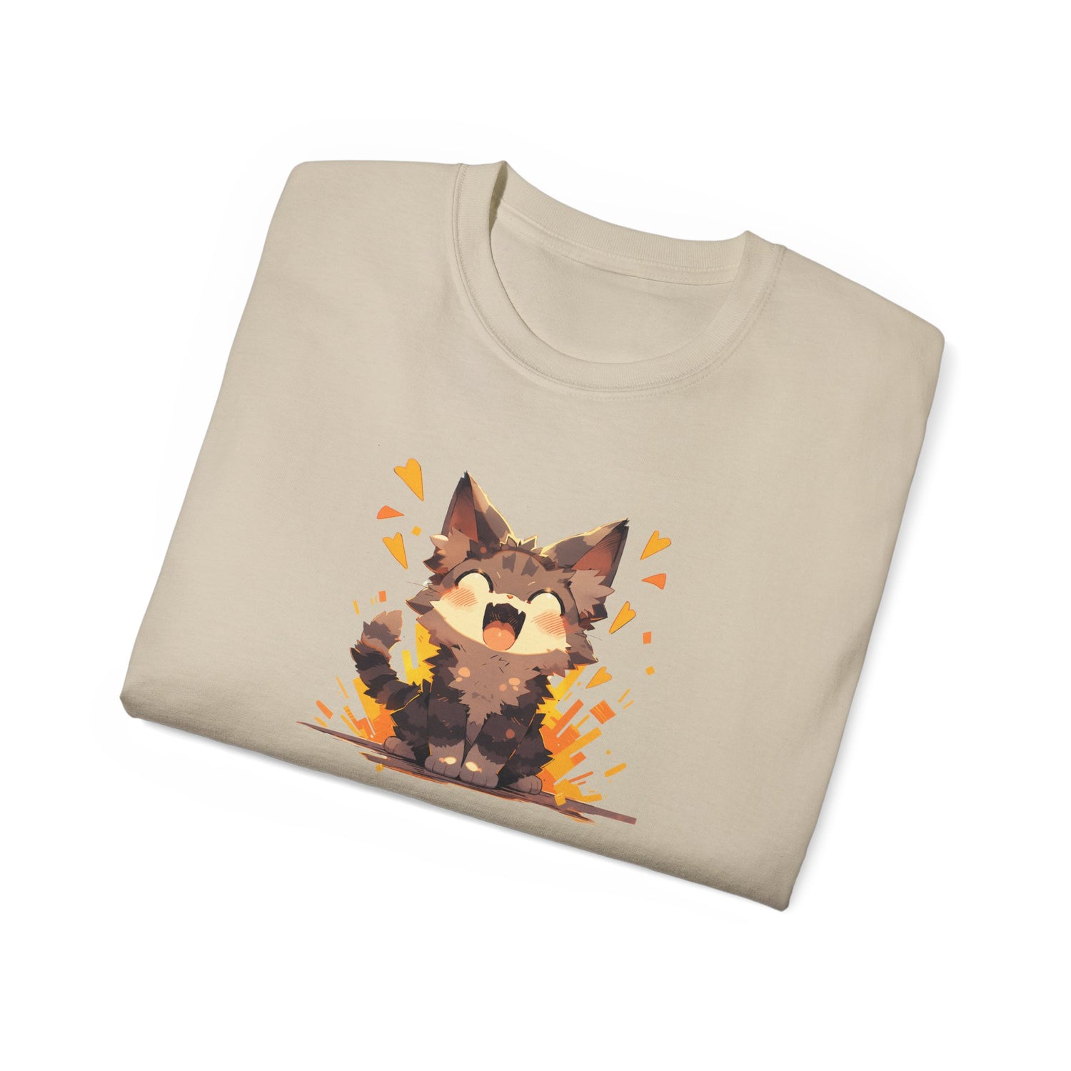 Catzilla T-shirt Sand Colored Folded