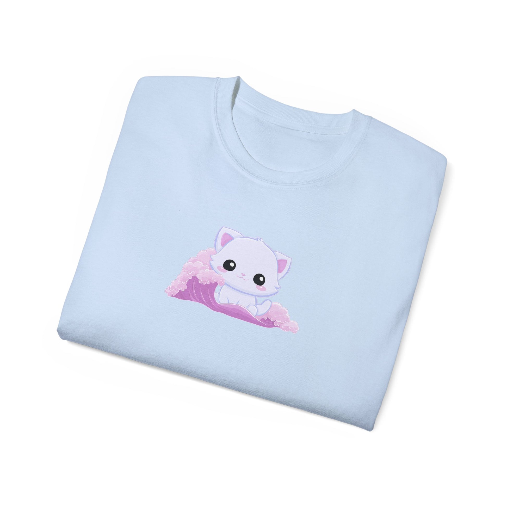 Great Wave of Cat Tee Folded